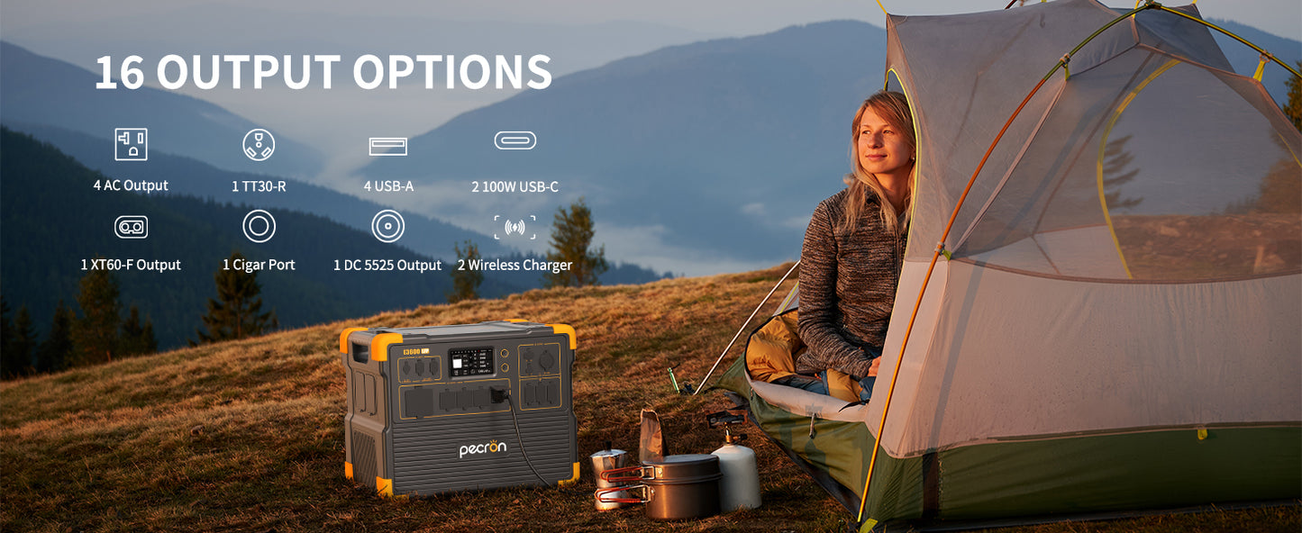 PECRON E3600LFP+Portable Power Station+ E3600LFP+2*EP3000-48V