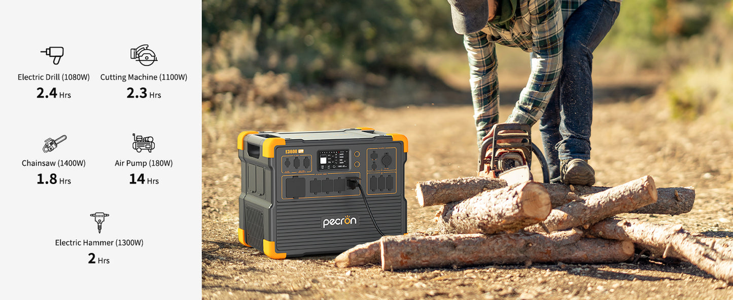 PECRON E3600LFP+Portable Power Station+ E3600LFP+2*EP3000-48V