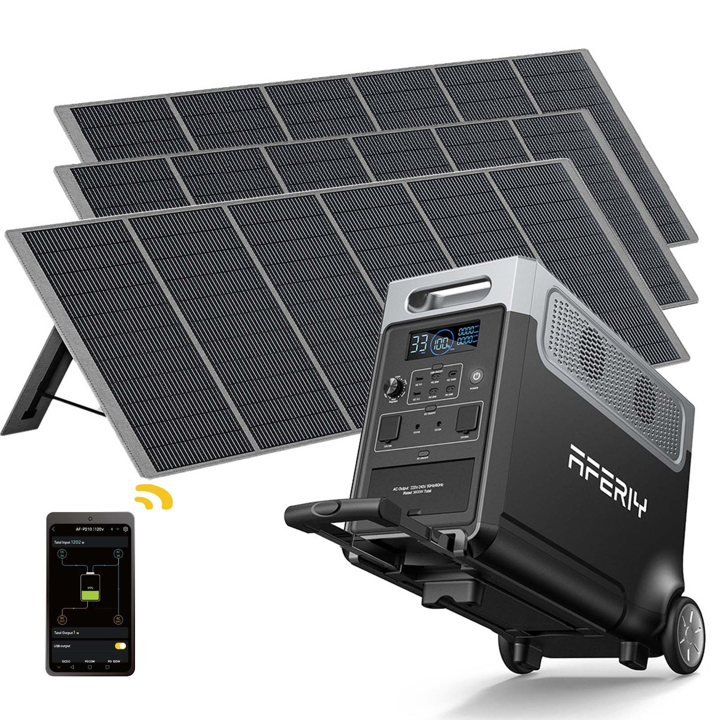 AFERIY P310 Portable Power Station 3600W Output, 7680Wh Capacity, APP