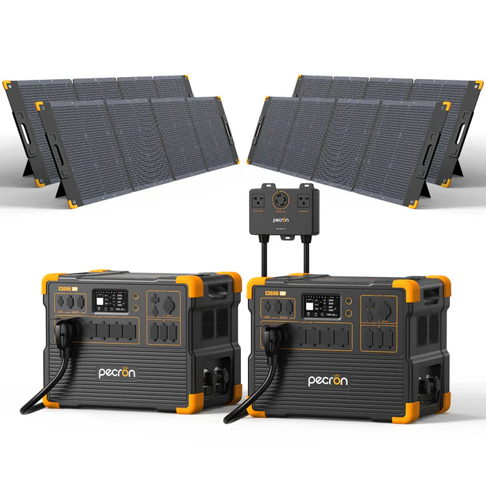 PECRON E3600LFP Portable Power Station 2*E3600LFP+240V box+4*PV300 ...
