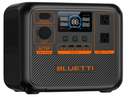 BLUETTI AC70P Portable Power Station 1000W 864Wh
