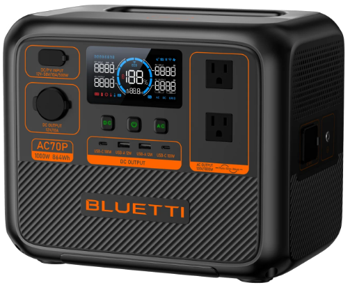 BLUETTI AC70P Portable Power Station 1000W 864Wh