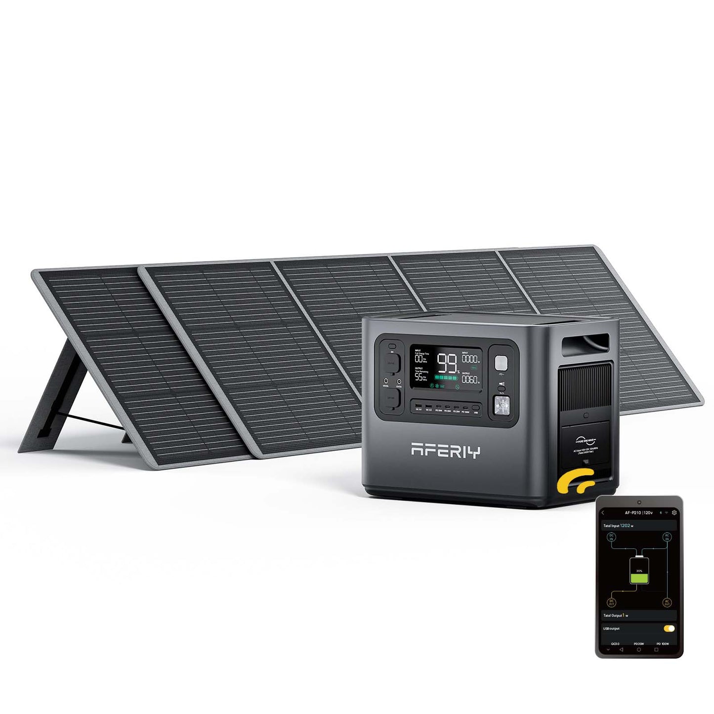 AFERIY P210 Portable Power Station2400W, 2048Wh, APP | 200W Solar Input*2