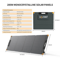 PECRON PV200 200W Portable Solar Panel Waterproof IP67