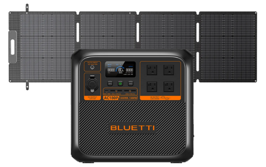 BLUETTI AC180P +200W Solar Portable Power Station 1,800W 1,440Wh 200W Solar Kit